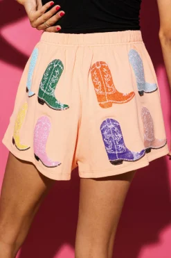 Peach Waffle Boot Short