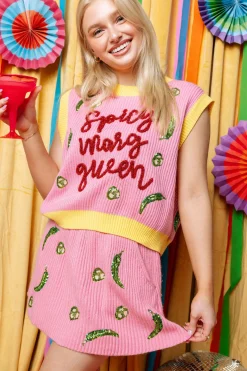 Pink Jalapeno Sweater Skirt