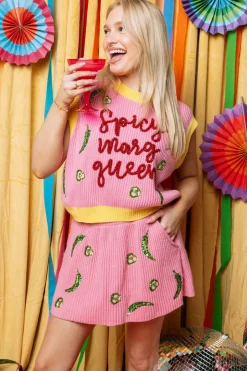 Pink Jalapeno Sweater Skirt