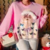 Pink Santa Claus Butterfly Blazer Sweatshirt
