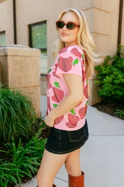 Pink Scattered Apple Tee
