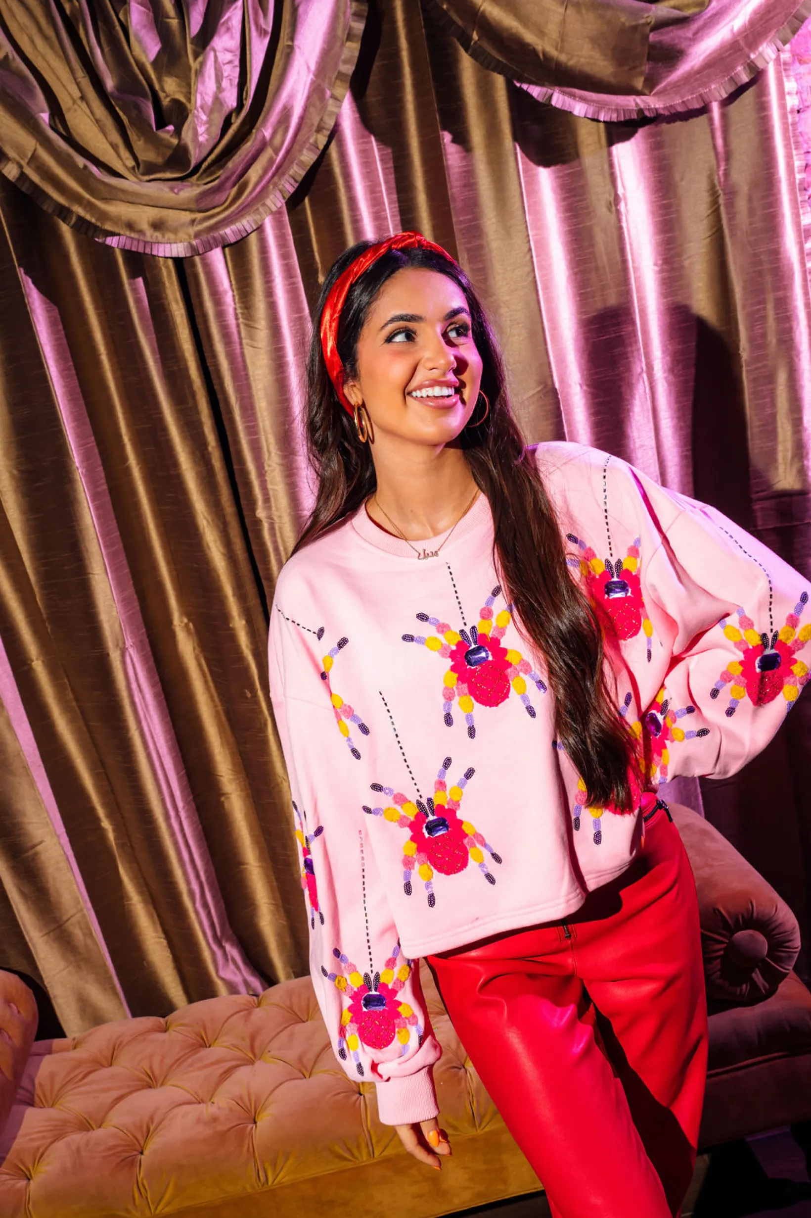 Pink Scattered Spider Sweatshirt