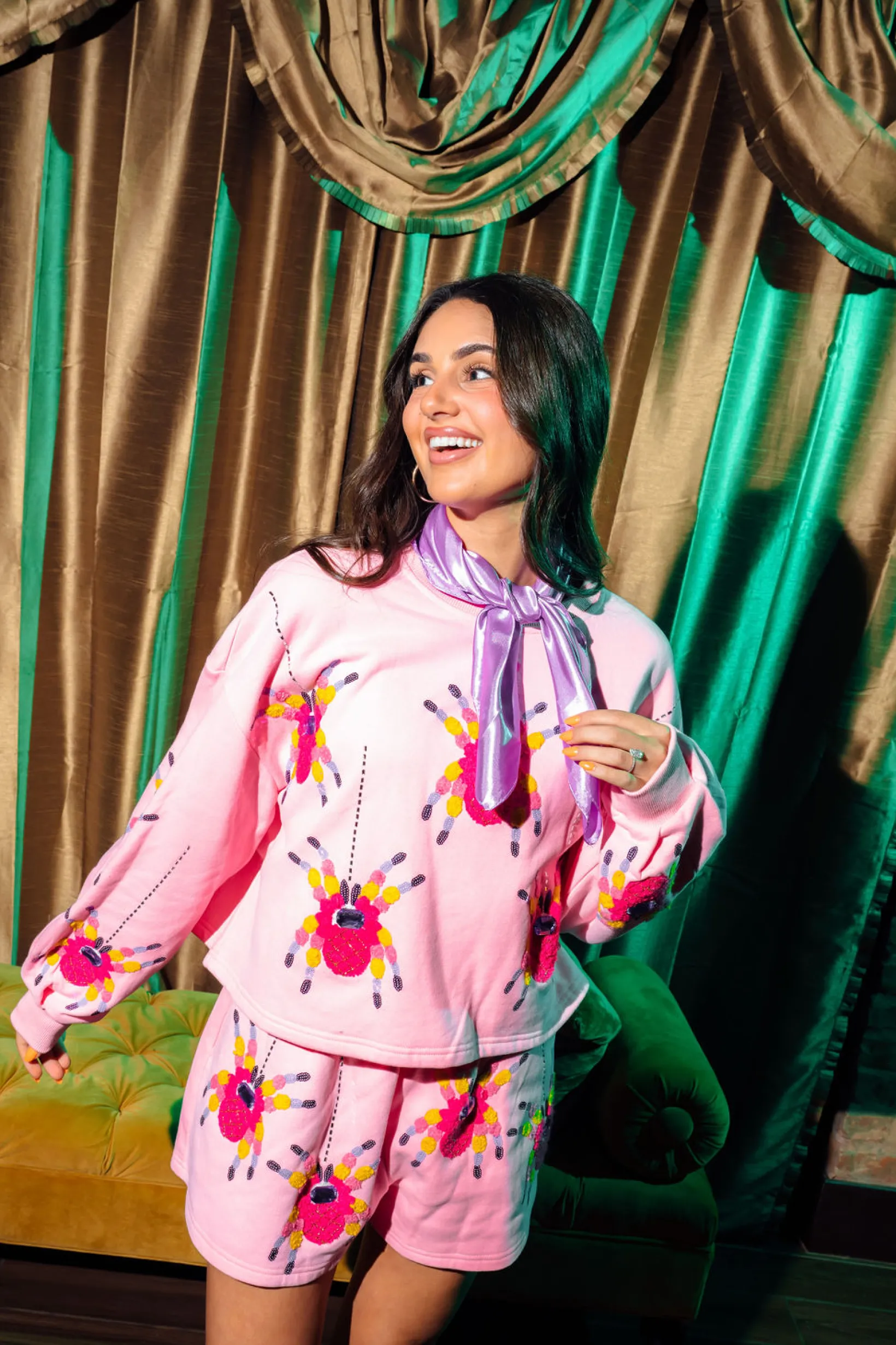 Pink Scattered Spider Sweatshirt