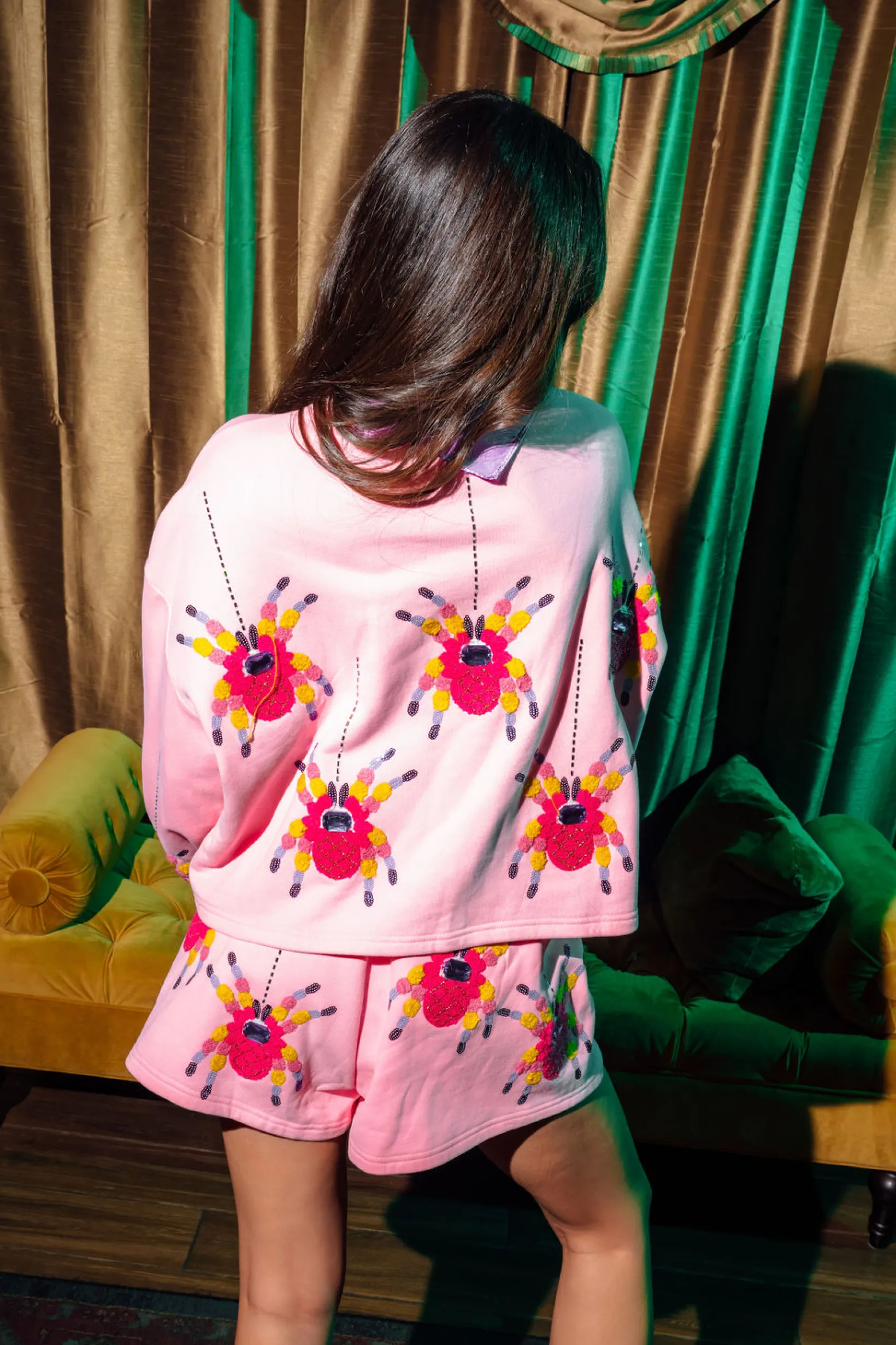 Pink Scattered Spider Sweatshirt