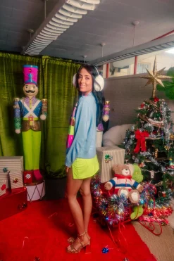 Powder Blue & Neon Nutcracker Cardigan