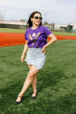 Purple & Gold Baseball Tee
