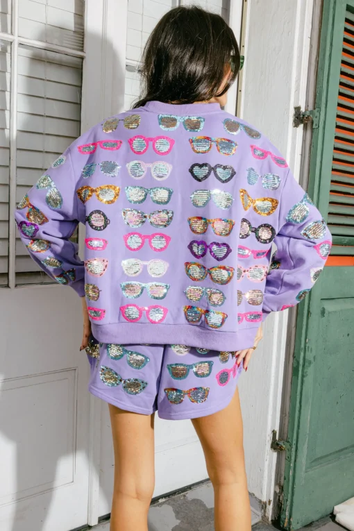 Purple Mardi Gras Sunglass Short