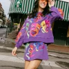 Purple Multi Mardi Gras Mask Skort