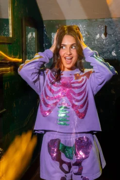 Purple Multi Skeleton Shorts