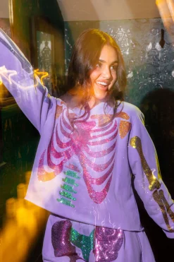 Purple Multi Skeleton Shorts