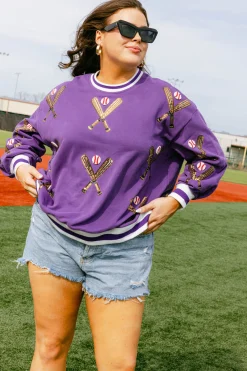 Purple Scattered Baseball Bat Sweatshirt