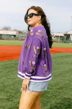 Purple Scattered Baseball Bat Sweatshirt