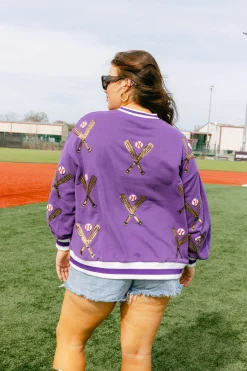 Purple Scattered Baseball Bat Sweatshirt