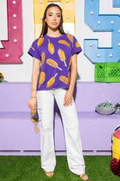 Purple Scattered Corn Dog Tee