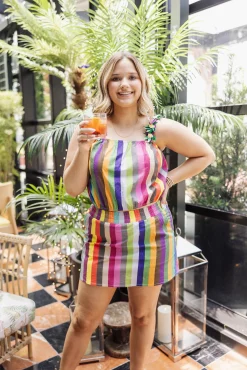 Rainbow Flower Strap Tank