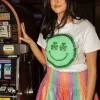 Rainbow Leather Smocked Shorts