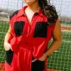 Red & Black Gauze Short