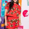 Red & Brown Fuzzy Football Top