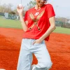 Red & Gold Baseball Tee