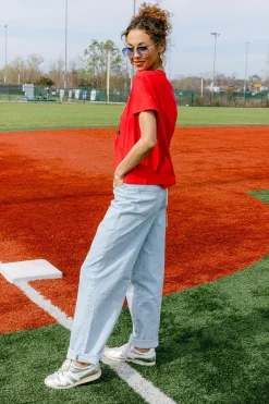 Red & Gold Baseball Tee