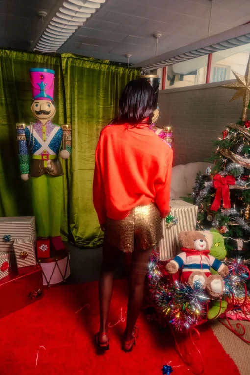 Red & Neon Nutcracker Cardigan