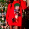 Red Blonde Haired Lady Nutcracker Sweatshirt Dress