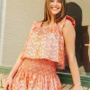 Red Butterfly Ruffle Tank