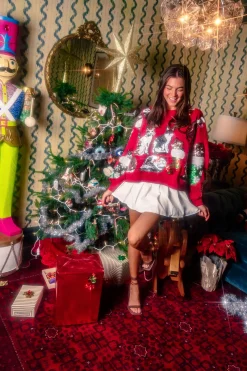 Red Christmas Kitty Sweatshirt