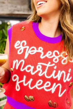 Red Espresso Martini Queen Sweater Vest