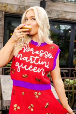 Red Espresso Martini Queen Sweater Vest