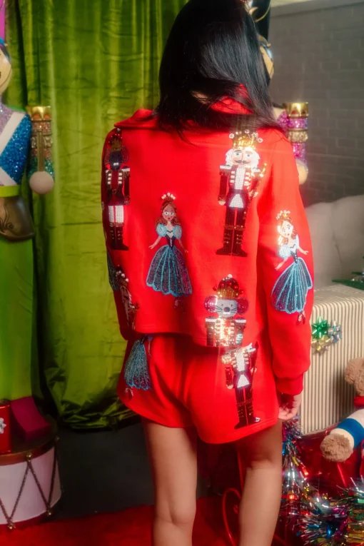 Red Nutcracker Ballet Collar Sweatshirt