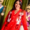 Red Nutcracker in Leopard Blazer Cardigan