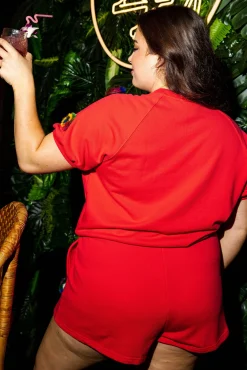 Red Rainbow Pom Pom Short