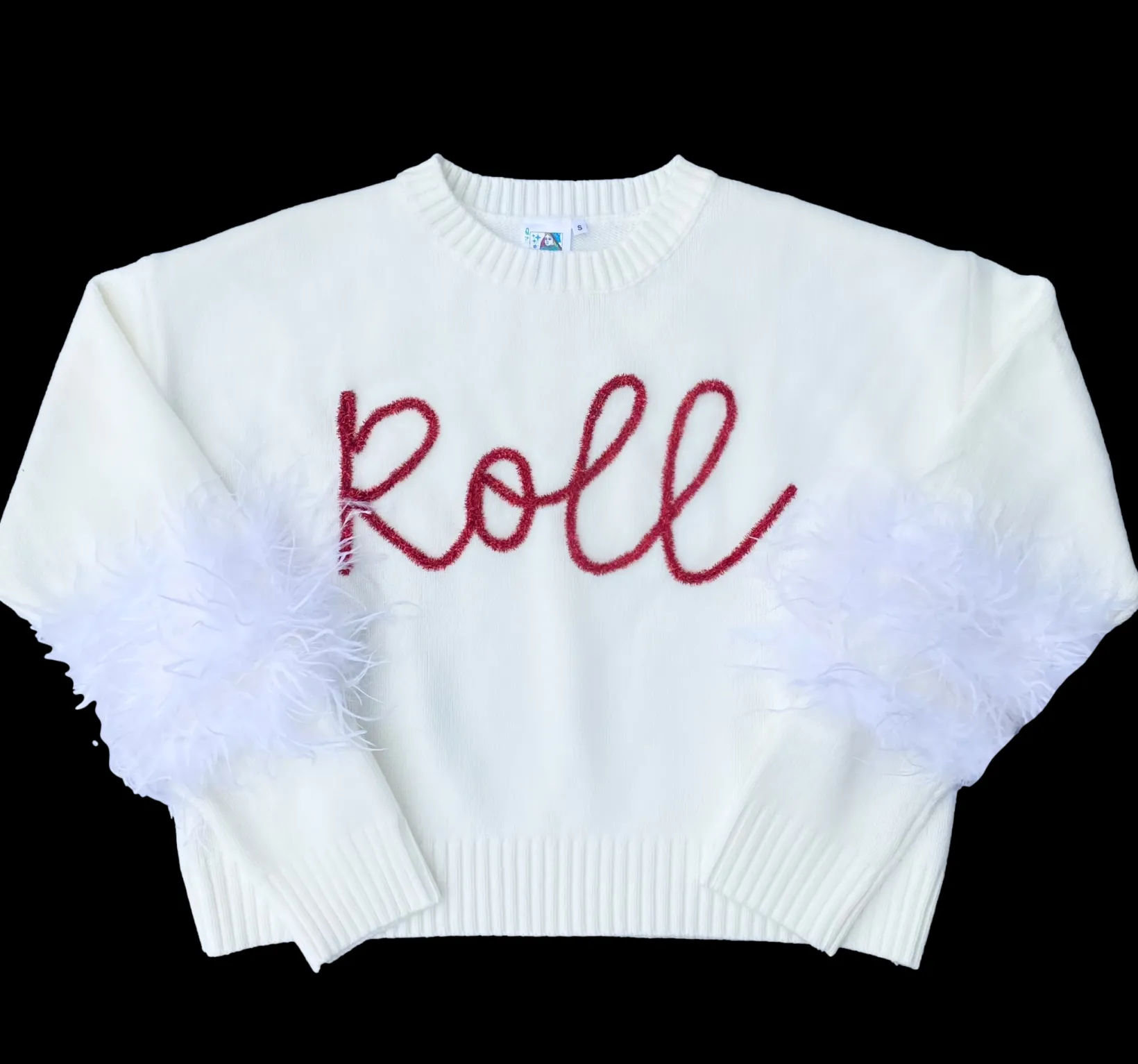Roll Feather Sleeve Sweater- licensed