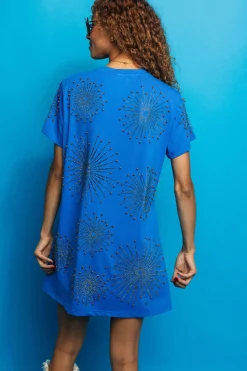 Royal Blue Firework Tee Dress