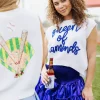 Royal Blue Metallic Smocked Ruffle Skort