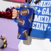 Royal Rhinestone Football Tumbler