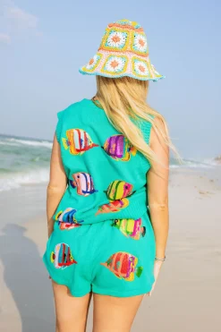 Seafoam Green Fish Short