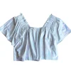 Silver Holographic Flutter Top