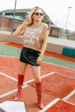 Tan Peanuts & Cracker Jacks Sweater Vest
