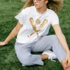 White & Gold Baseball Tee