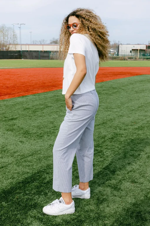 White & Gold Baseball Tee