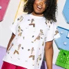 White & Gold Scatter Football Player Tee