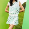 White & Green Four Leaf Clover Pailette Sweater Tank