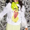 White & Green Snowman Sweater