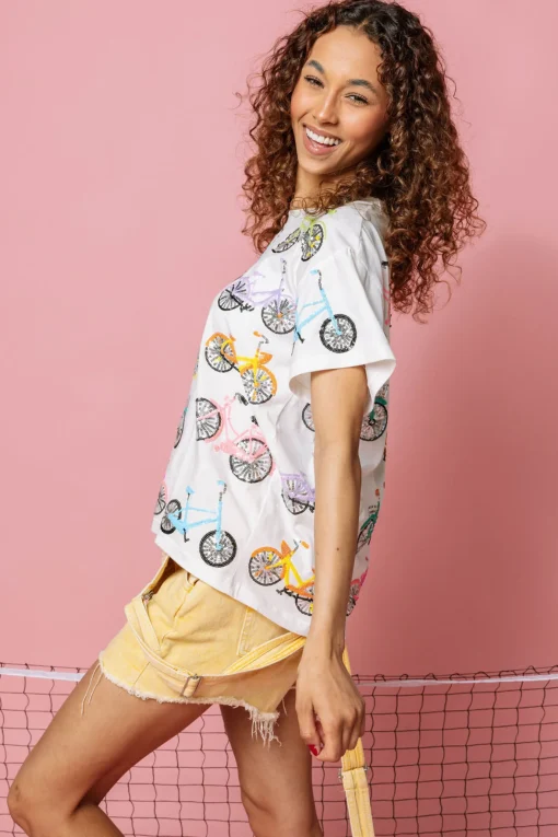 White Bike Tee