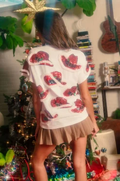 White Christmas Cowboy Hat Tee