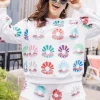 White Clam Shell Multi Shorts
