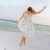 White Cocktail Umbrella Tie Maxi