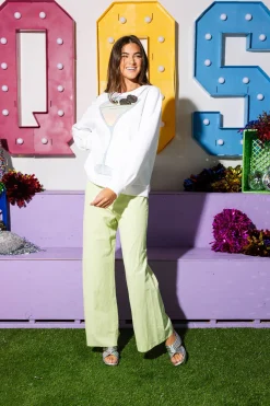 White Football Olive Martini Sweatshirt